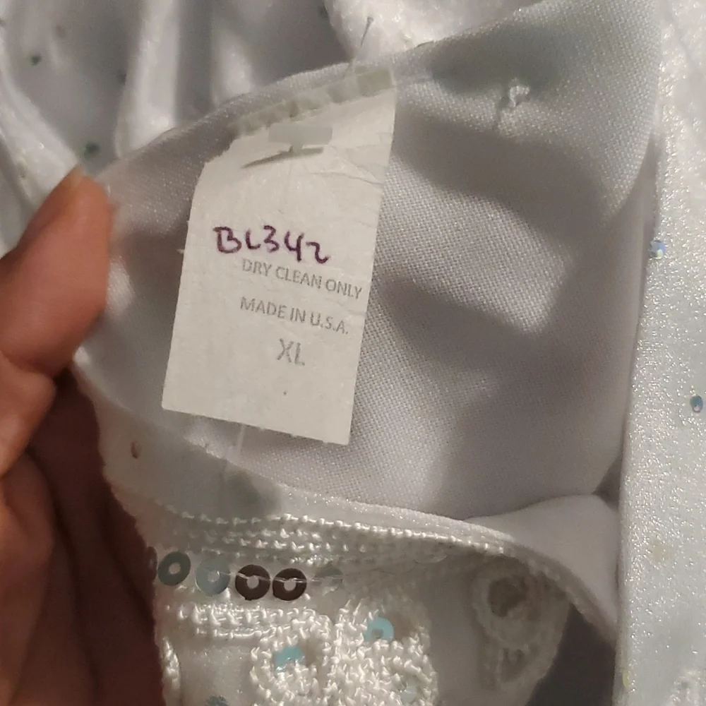 ❤️ New dress  2 pieces short sleeve white silver sequins Baptism various…